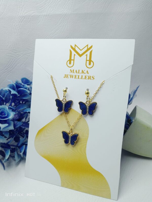 BUTTERFLY NECKLACE EARING SET - Image 2