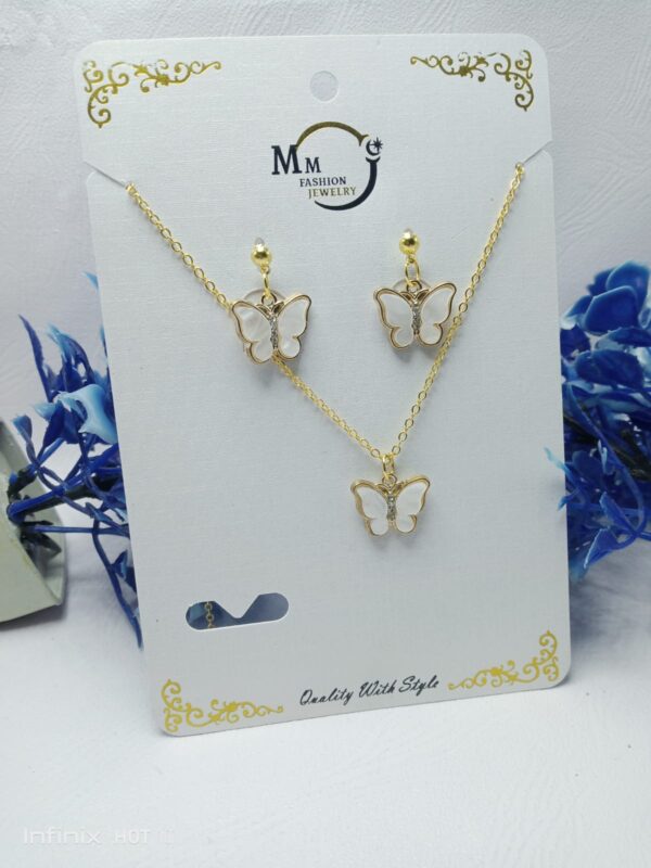 BUTTERFLY NECKLACE EARING SET - Image 7